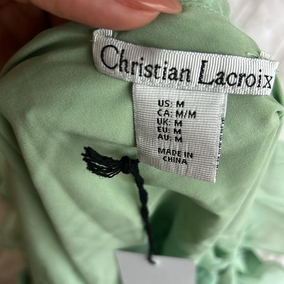 Christian LaCroix Ruffle Green Maxi Dress - Picture 7 of 10
